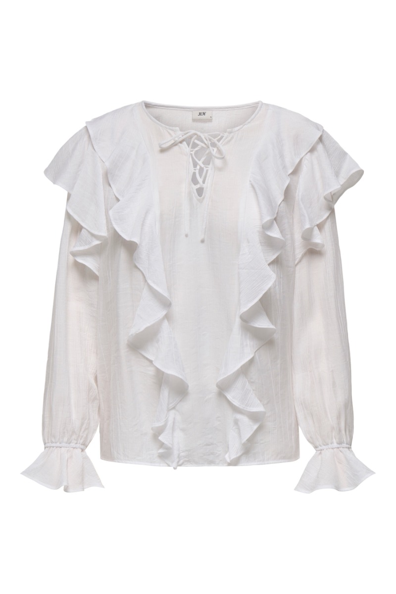 Jdy Bluse Beth Frill Top Cloud Dancer