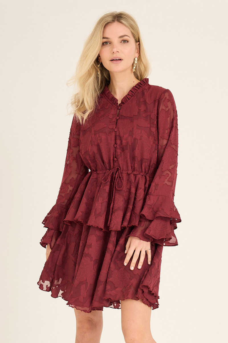 A-View - Kjole - Floretta Dress - Cabernet (Levering slut september)