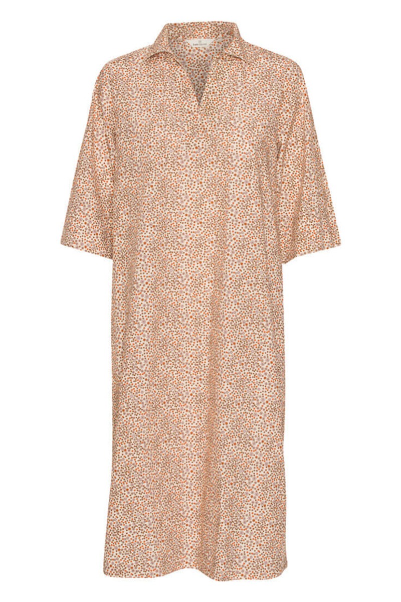 Basic Apparel - Kjole - Hazel Dress - Pink Chalk/Mandarin Orange/Leather Brown/Sand