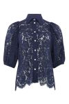Continue - Skjorte - Alicia Lace Blouse - Navy blue