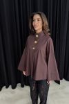 Continue - Bluse - Klara High Neck - Dark Brown