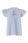 Continue - Top - Christel - Solid Blue Stripe
