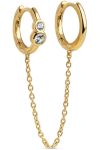 Enamel - Øreringe - Hoops, Nova Chain One Piece - White CZ