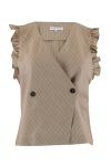 Continue - Vest - Lydia Sand Stripe Vest - Sand/white stripe