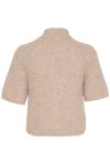 Gestuz - Cardigan - AlphaGZ ss short cardigan - Warm Sand Melange