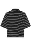Gestuz - T-shirt - GZpilova polo tee - Black White striped