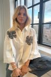 Continue - Bluse - Klara Flower Emb - White