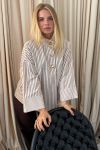 Continue - Bluse - Klara Shirt Brown Stripe - Brown Stripe