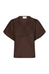 Neo Noir - Bluse - Irina Poplin Blouse - Dark brown