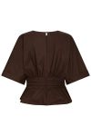 Neo Noir - Top - Annegret Poplin Blouse - Chocolate Brown