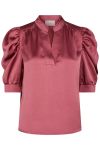 Neo Noir - Bluse - Roella Heavy Sateen Blouse - Cherry Pink