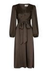 Neo Noir - Kjole - Rimini Heavy Sateen Dress - Dark brown 