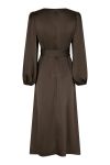 Neo Noir - Kjole - Rimini Heavy Sateen Dress - Dark brown 