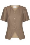 Neo Noir - Bluse - Jules Pinstripe Blouse - Taupe