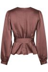 Neo Noir - Bluse - Rista Heavy Sateen Blouse - Dark Rose