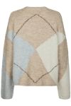 Neo Noir - Strik - Inga Check Fluff Knit Blouse - Beige Melange