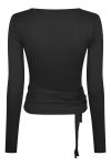 Neo Noir - Bluse - Nia Jersey Wrap Blouse - Black