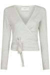 Neo Noir - Bluse - Nia Jersey Wrap Blouse - Light Grey Melange