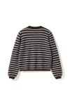 Noella - Cardigan - N-Mertice Knit Cardigan - Brown Blue Stripe