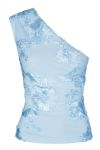 Neo Noir - Top - Florini Big Flower Mesh Top - Light Blue
