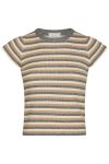 Neo Noir - T-shirt - Tirra Simple Stripe Knit Top - Grey