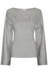 Neo Noir - Bluse - Kaiba Knit Blouse - Light Grey Melange