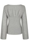 Neo Noir - Bluse - Kaiba Knit Blouse - Light Grey Melange