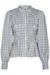 Neo Noir - Skjorte - Mocca Smock Check Blouse - Light Blue