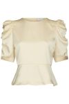 Neo Noir - Top - Benua Heavy Sateen Blouse - Light Yellow
