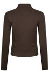 Neo Noir - Bluse - Nolana Zip Blouse - Chocolate Brown
