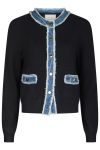 Neo Noir - Cardigan - Zelma Knit Denim Cardigan - Navy