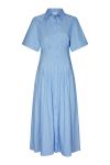 Neo Noir - Kjole - Baia Stripe Poplin Dress - Light Blue 