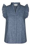 Neo Noir - Top - Siona Emb Stripe Top - Blue