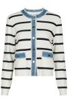 Neo Noir - Cardigan - Zelma Stripe Denim Cardigan - Off White