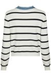 Neo Noir - Cardigan - Zelma Stripe Denim Cardigan - Off White