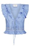 Neo Noir - Top - Jolia Stripe Top - Light Blue