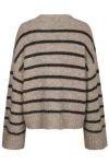 Neo Noir - Strik - Roeme Fluffy Stripe Knit - Beige Melange