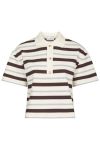 Neo Noir - Bluse - Vennera Triple Stripe Polo Tee - Grey