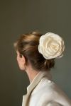 Pico - Hårklemme - Giant Satin Rose Claw - Ivory