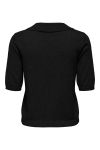 JDY - T-shirt - Bodil S/S Collar Pullover - Black