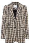 Ichi - Blazer - Kate Houndstooth Oversize BL - Doeskin Houndstooth