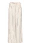 Ichi - Bukser - IH Linno PA FL - Natural Ecru Stripe
