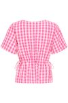 Ichi - Top - Felica SS - Very Berry/Pink Check (Levering midt april)