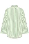 Ichi - Skjorte - Gilu SH - Green & White Stripes