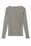 Mads Nørgaard - Bluse - 2X2 Cotton Stripe Siri Top - Vanilla Ice/Black