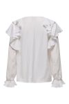 JDY - Bluse - Beth L/S Frill Top - Cloud Dancer