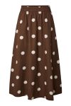 YAS - Nederdel - Colea HW Ankle Skirt - Pinecone Ecru polka dots (Levering midt juni)