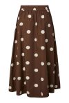 YAS - Nederdel - Colea HW Ankle Skirt - Pinecone Ecru polka dots (Levering midt juni)