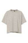 Pieces - T-shirt - Chilli Summer 2/4 Sweat Stripe - Crockery/Cloud Dancer 