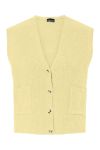 Pieces - Vest - Silly SL V-Neck Knit Vest - French Vanilla